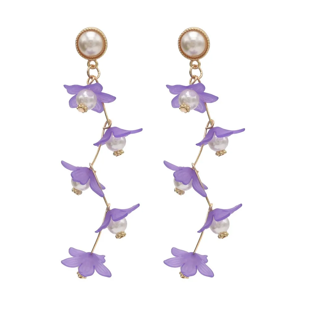 Корейские дизайнерские фиолетовые желтые зеленые белые Висячие серьги из смолы