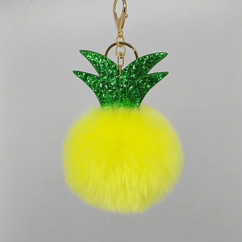 Mini Pineapple Puffy Ball Key Chains Handmade Pompom Pendant Jewelry Charms Ring Bags Decor Ornament Keychain Toys Gift | Ювелирные