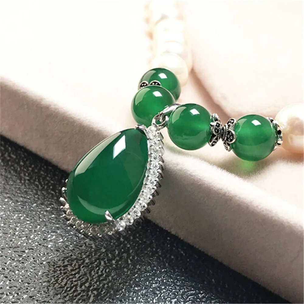 Прямая поставка натуральное пресноводное жемчужное ожерелье 925 серебро подвеска