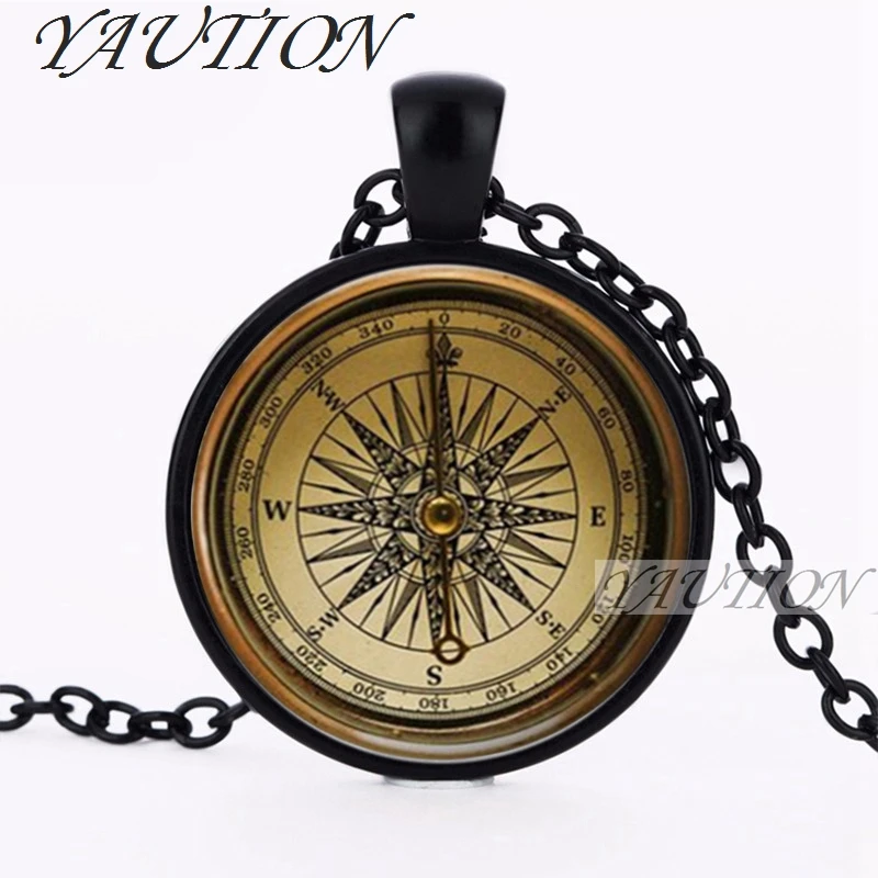 YAUTION стимпанк компас Кабошон Подвеска art ожерелье jewelry стеклянная купольная