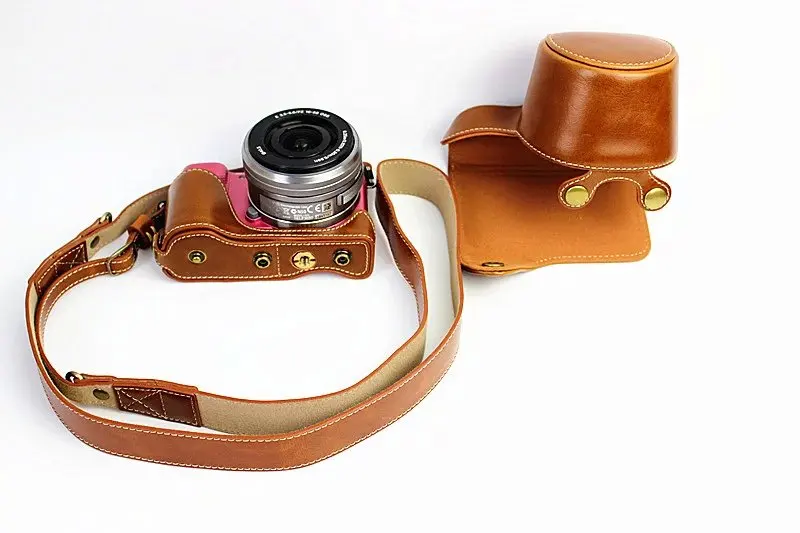 Pu кожаный защитный чехол с плечевым ремнем для sony NEX A6300 A6000 A6400 16-55 мм объектив камера сумка чехол