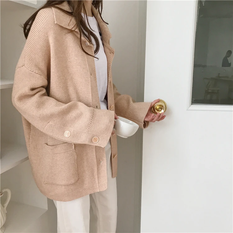 Женский вязаный кардиган Ulzzang College Wind Chic Minor Macaron свитер в Корейском стиле женская