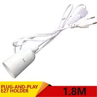 save plug and play e27 holder for e27 socket e27 base bulb led light lampswitch to control e27 power cord europe russia plug