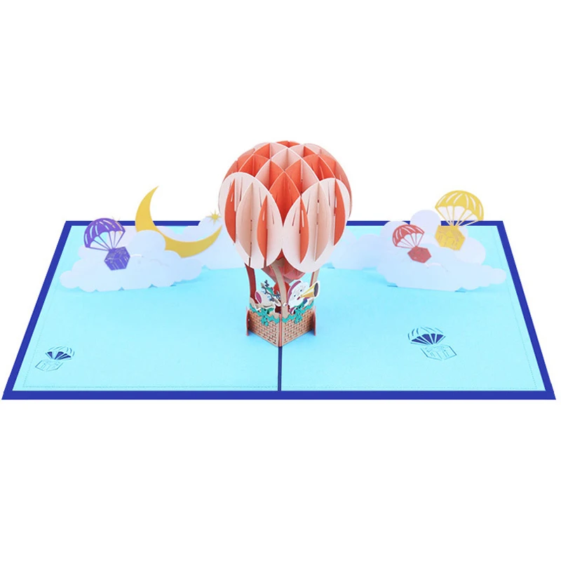 (10 шт./лот) бренд leiso 3D Pop Up ручной работы воздушный шар поздравительная открытка