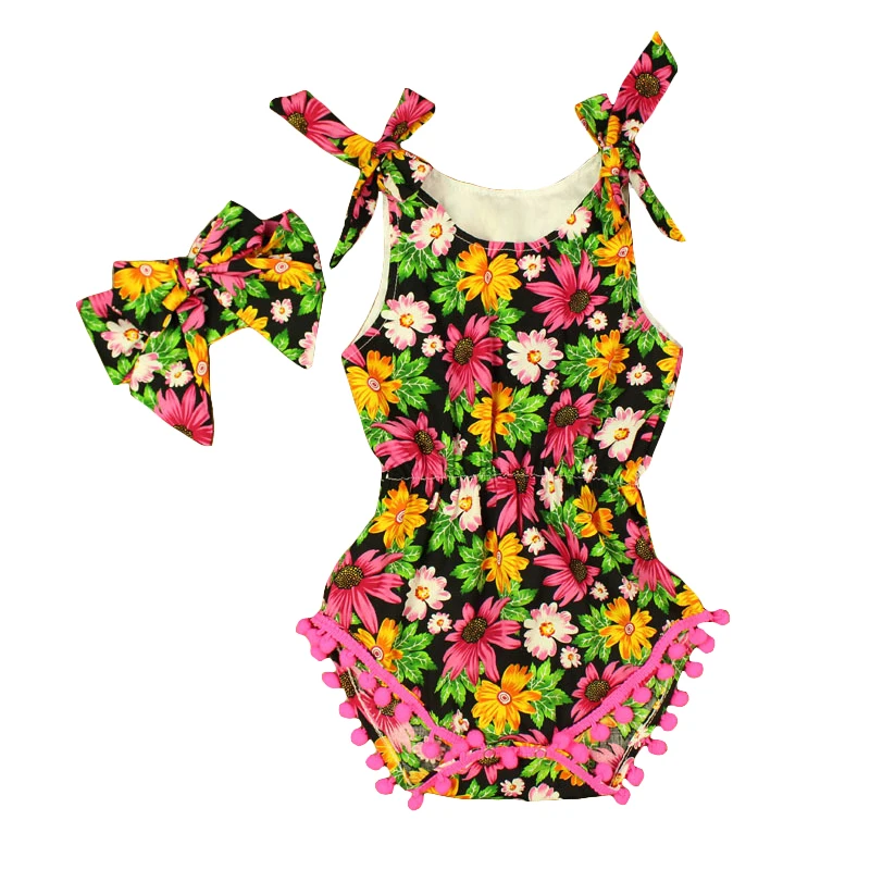 Новинка 2016 года хлопковый комбинезон в винтажном стиле с цветочным рисунком для