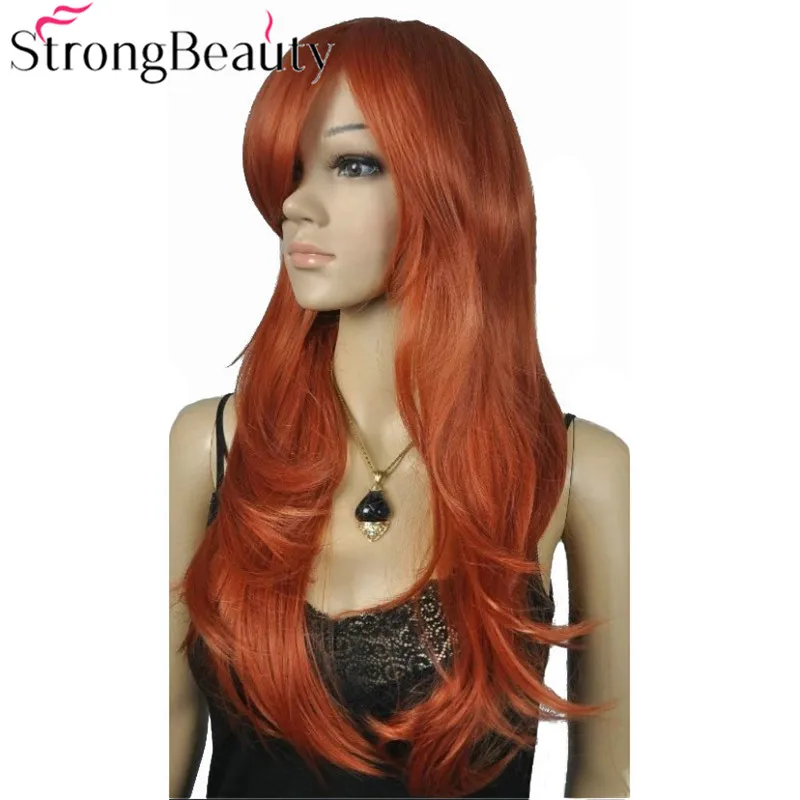 StrongBeauty Auburn синтетические парики для женщин длинные волнистые, устойчивые к нагреву парики для волос