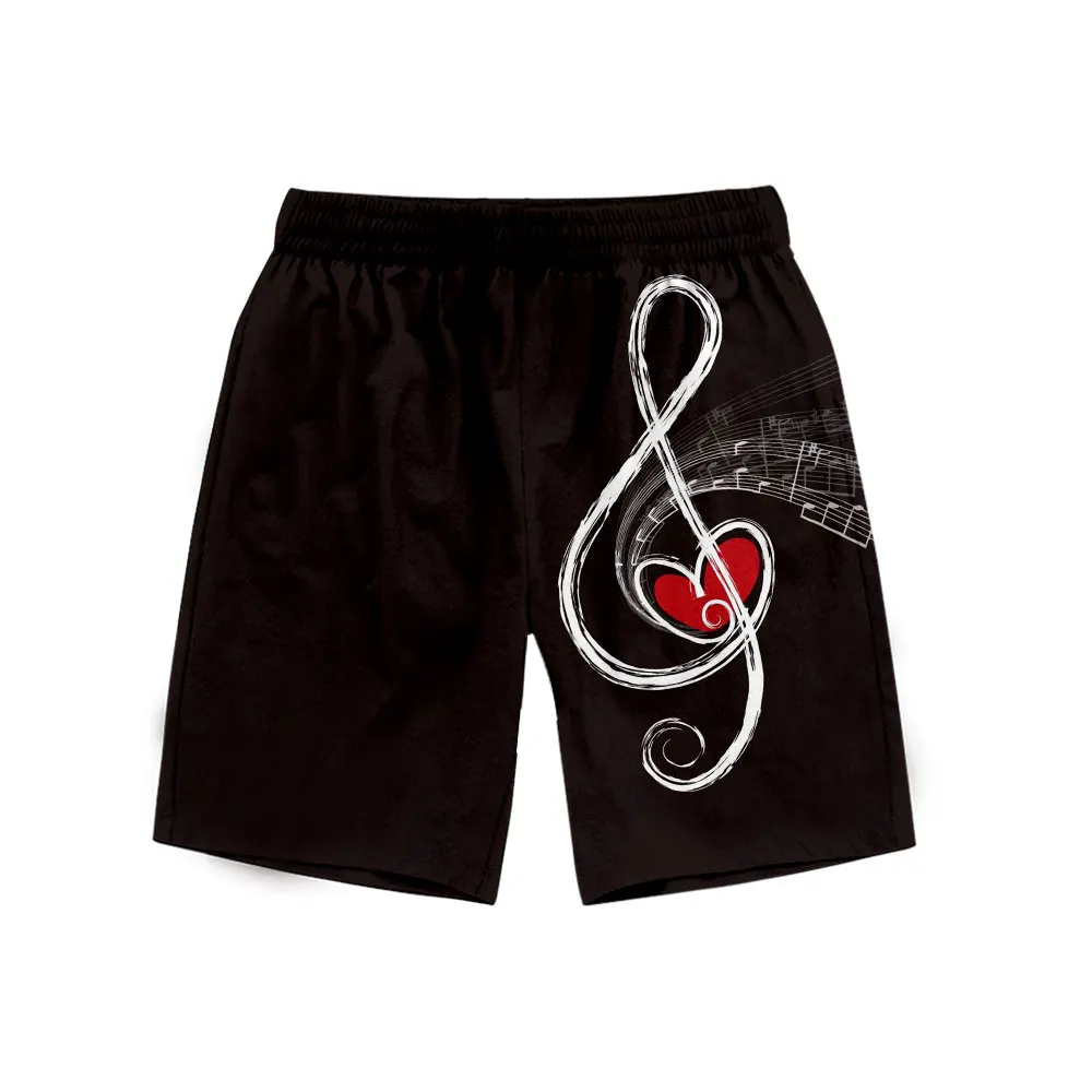 WAMNI летние пляжные шорты с музыкальными нотами уличная одежда хип хоп 3D Харадзюку