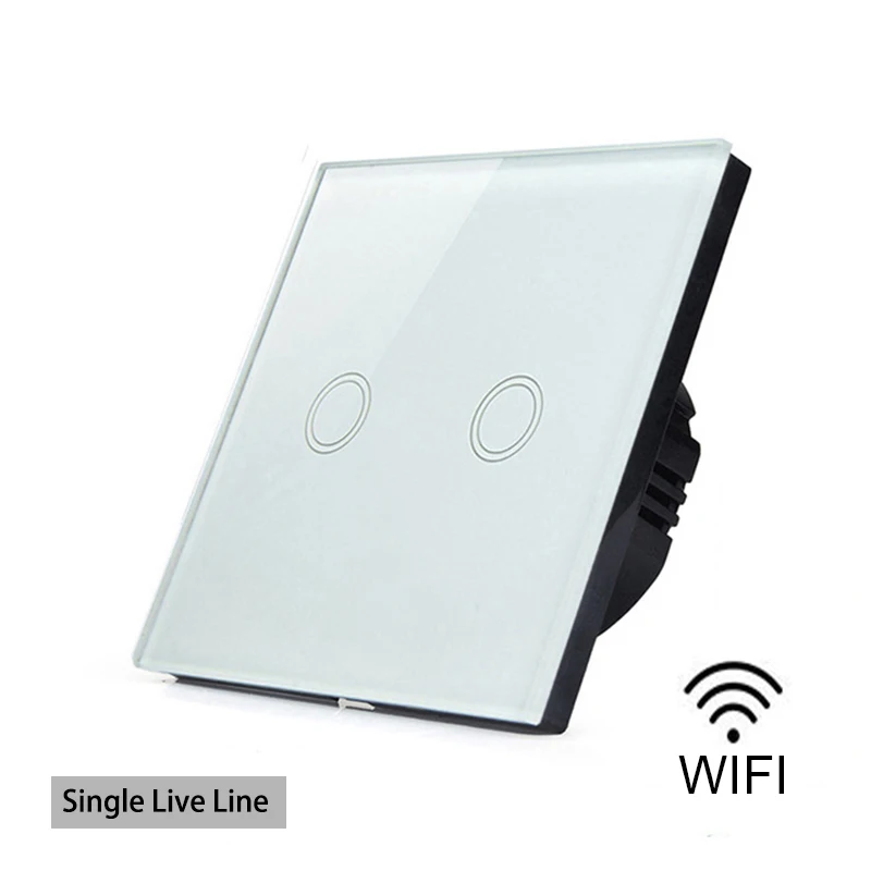 eWelink Smart Home Wifi Touch Switch Waterproof Crystal Glass Switch Panel Single Live line No Neutral Line Switch