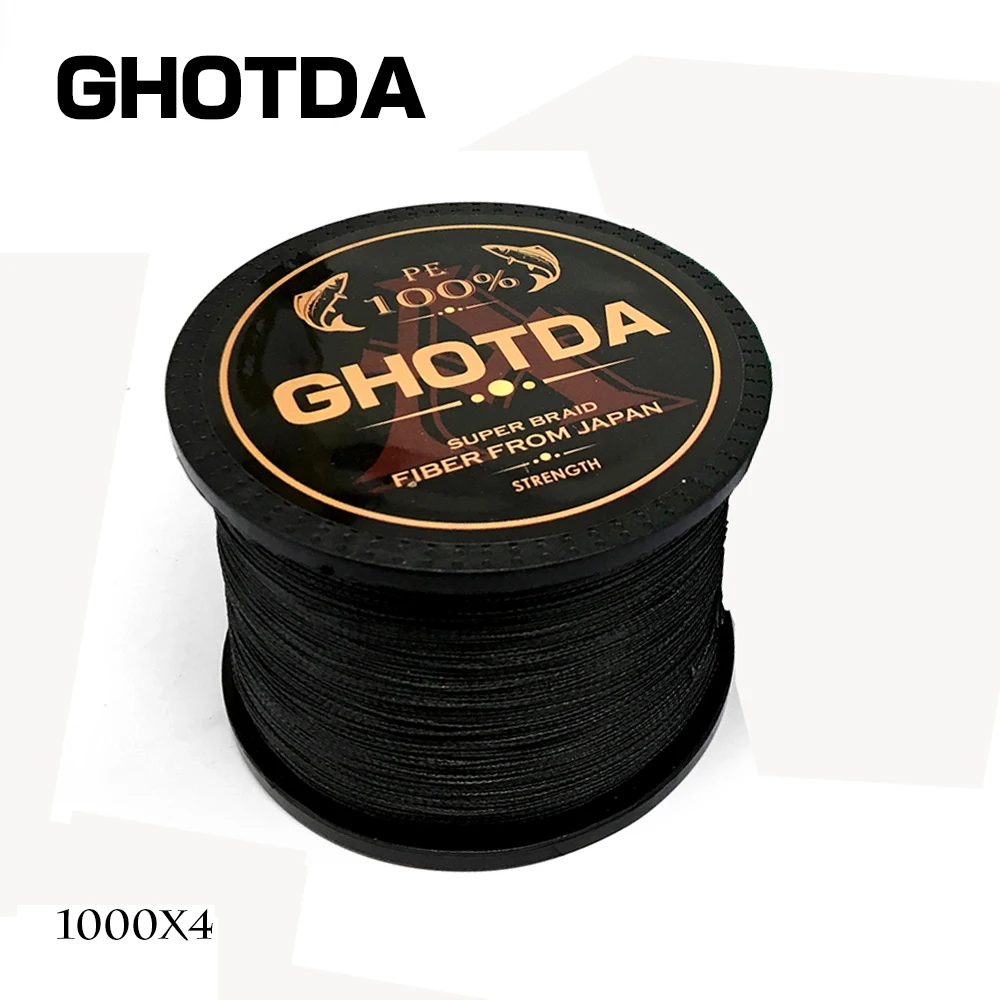GHOTDA 4 нитей лески черный Комплексная плетеный провод для ловли карпа морской