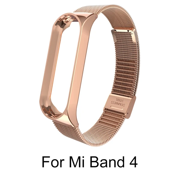 Mi 4 Buckle Gold Для Xiaomi mi band 4 металлический ремешок из нержавеющей стали для mi Band 4 ремешок с пряжкой для Xiaomi mi Band 3 аксессуары браслет - Цвет: Mi 4 Buckle Gold