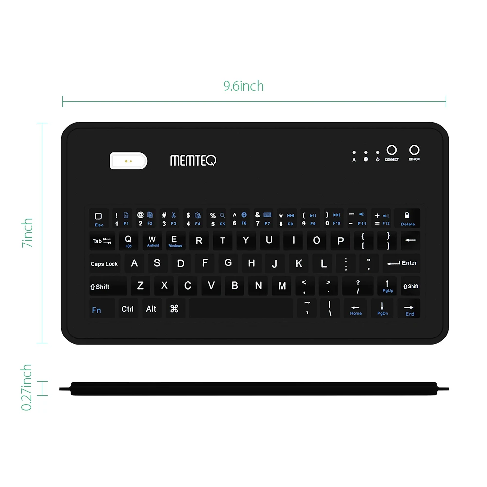 MEMTEQ мини клавиатура Bluetooth 3 0 Беспроводная Водонепроницаемая тонкая стандартная PU