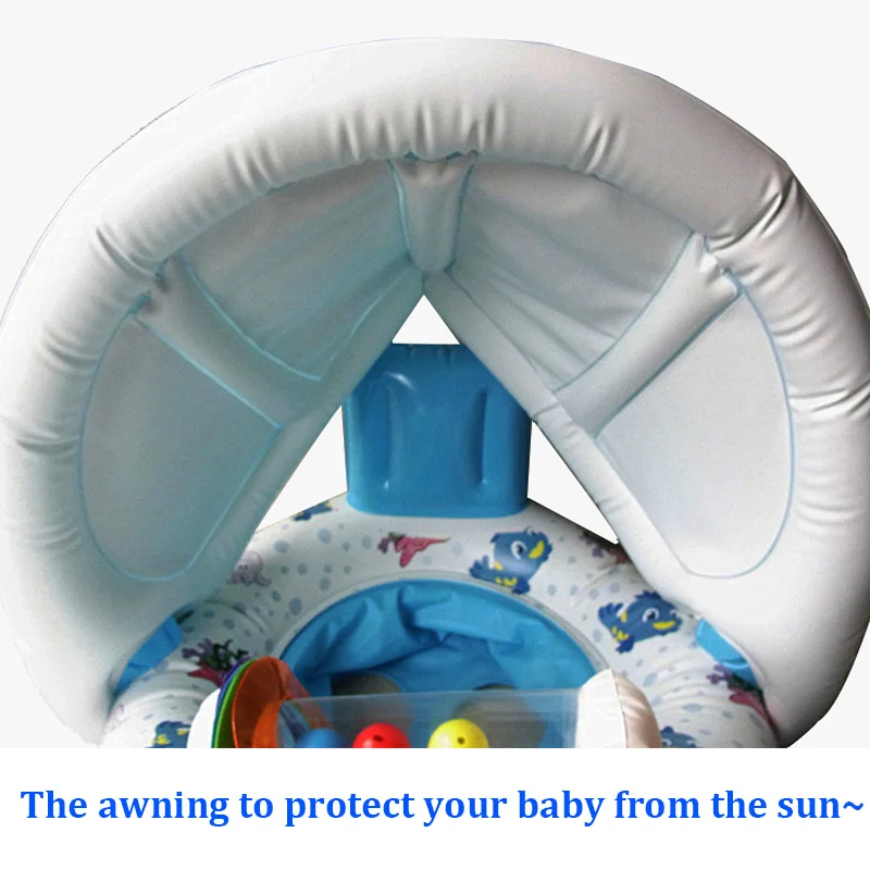 

Sunshade Tree Baby Swimming Ring Float Inflatable Swim Circle Pool Toys Safety Seat With Mother For Children