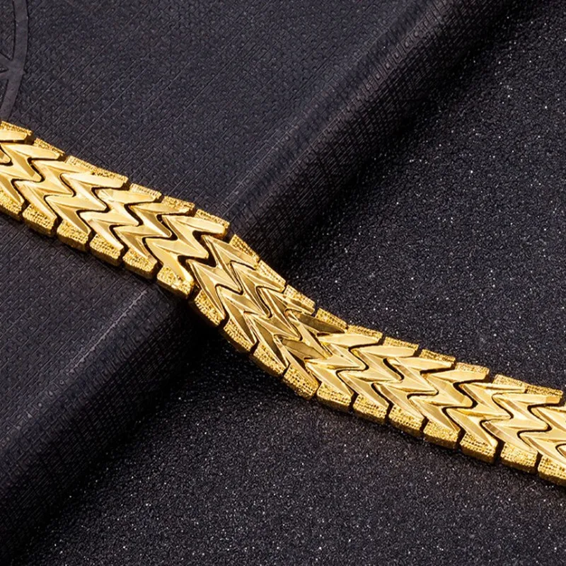 Мужской браслет золотого цвета длиной 21 см с цепочкой мужские браслеты подарок|men