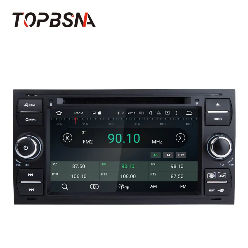 Автомобильный dvd плеер TOPBSNA Android 6 0 для Ford/Mondeo/Focus/Transit/C MAX/S MAX/Fiesta GPS навигация 2 Din