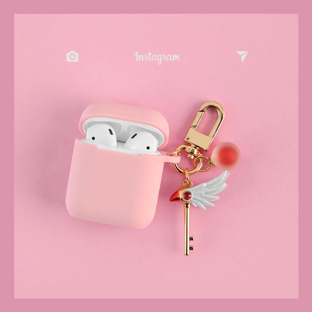 ATOMZING аниме с мультипликационным рисунком Captor Sakura силиконовые Bluetooth беспроводные наушники чехол для Apple AirPods 1 2 гарнитура чехол Защитный