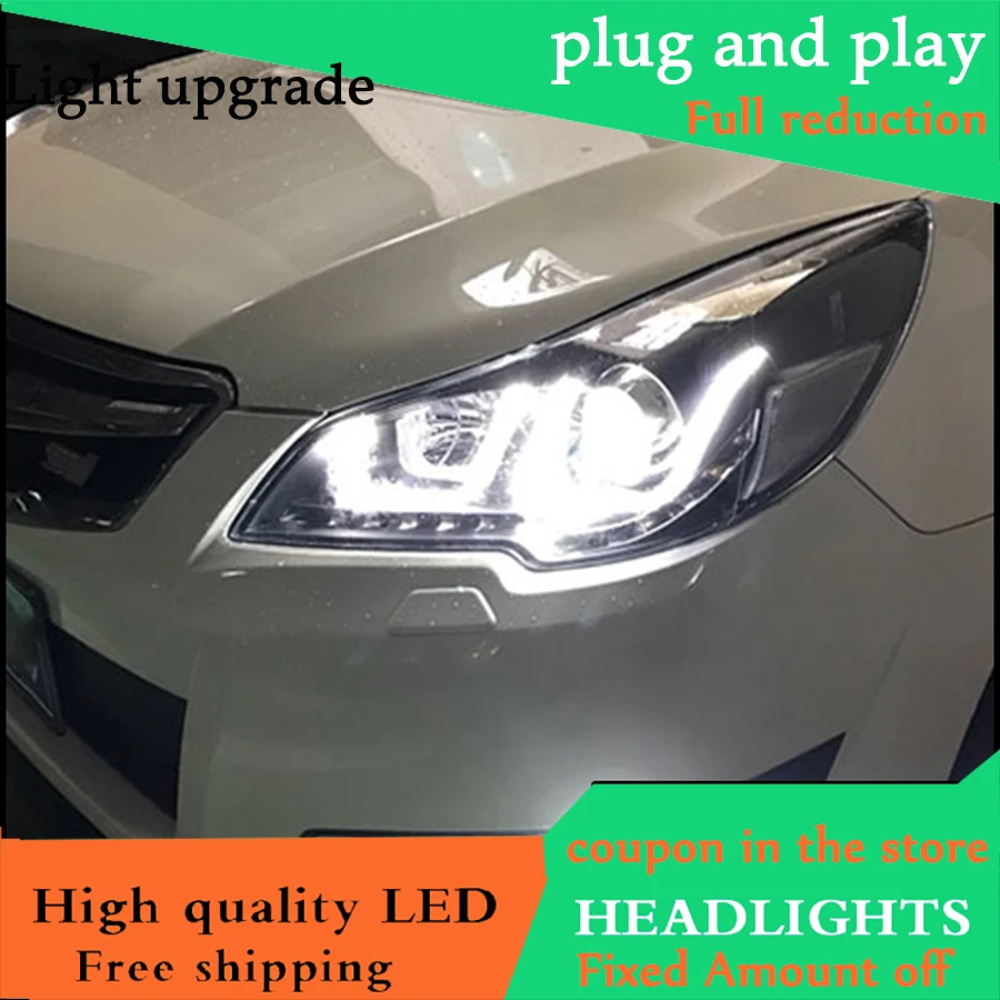 Автомобильный Стайлинг чехол для Subaru Outback 2010-2014 фары светодиодные DRL линзы HID