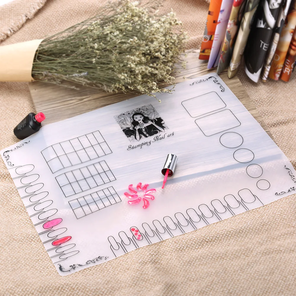 Дизайн ногтей маникюр силиконовый коврик складывающийся стирающийся Матрасик