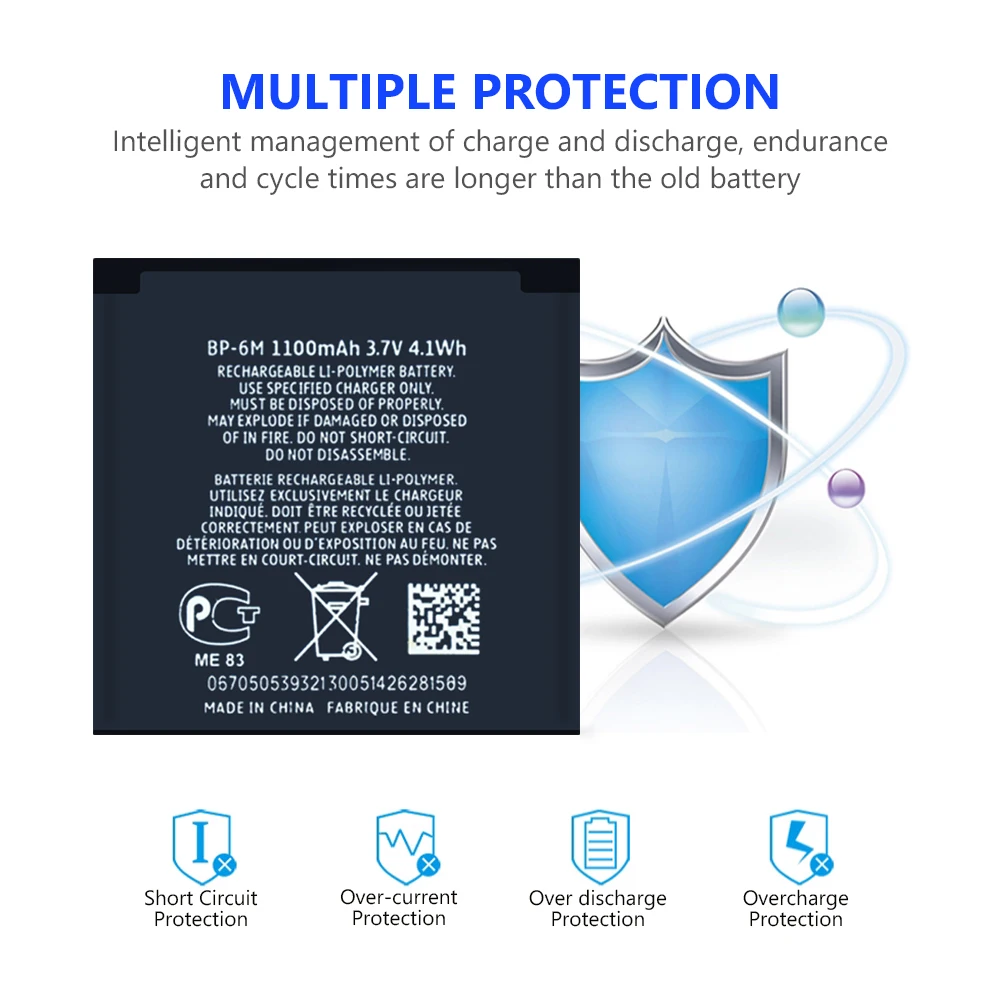 1100 мА/ч, BP-6M Батарея для Nokia N73 N77 N93 N93S 3250 6151 6233 6234 6280 6282 6288 6290 9300i 9300 замена батареи