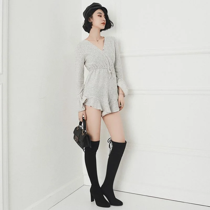 Taoffen Hot Sale New Arrival Stretch Boots Fashion High Heel Over The Knee Boots Women Winter Shoes Footwear Size 34-43