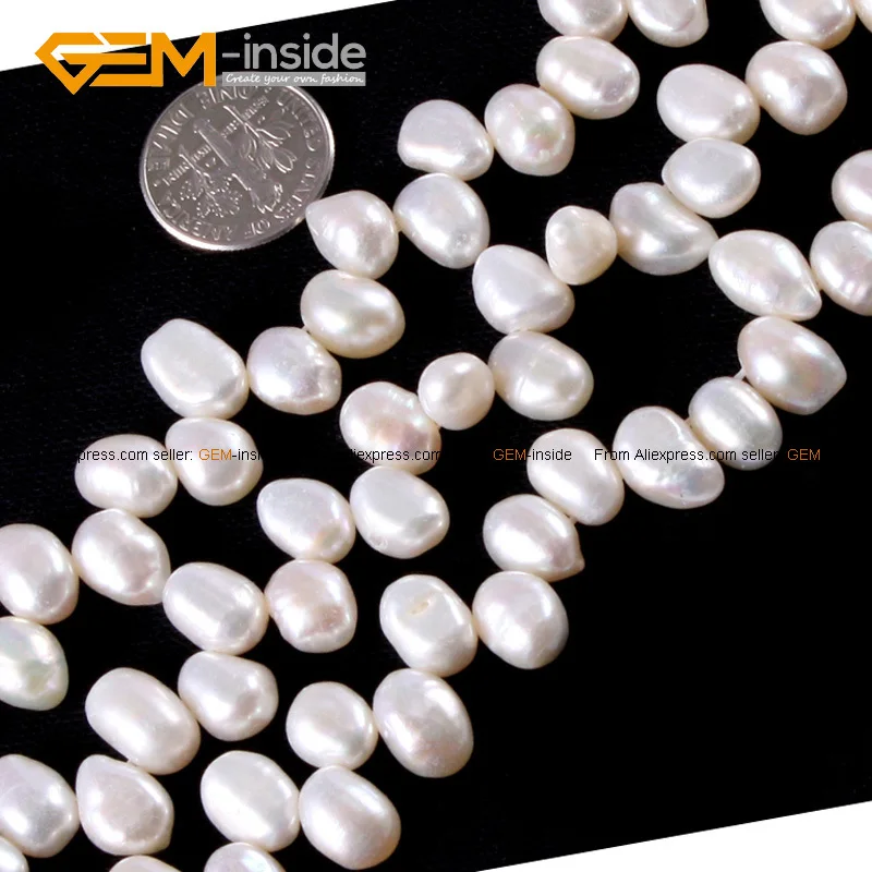 Бисер из пресноводного жемчуга в форме арахиса природной произвольной формы 8-14