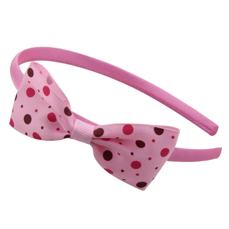 

Korean lovely Candy Color Dot Bow Headband Cute Children Kids Girls Hair Band Cloth Canvas Fantastic Hair Accessories 2Pcs/Lot