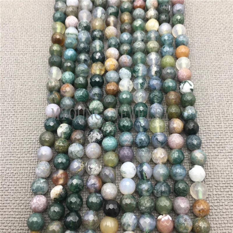 

Round Faceted Aquatic Agates Loose Beads For Jewelry Making 5Strands/lot MY0205