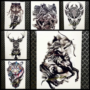 Временная татуировка в Западном мифологическом стиле для мужчин, женщин, мужчин, 21x15 см, ватавр, Стрелец, тату боди-арт, водостойкая поддельная татуировка, наклейка
