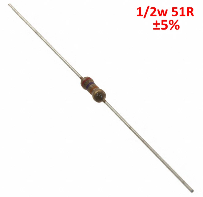 PHISCALE угольный осажденный резистор 51ohm 1/2 w 0 5 5% Допуск 500 шт | Обустройство дома