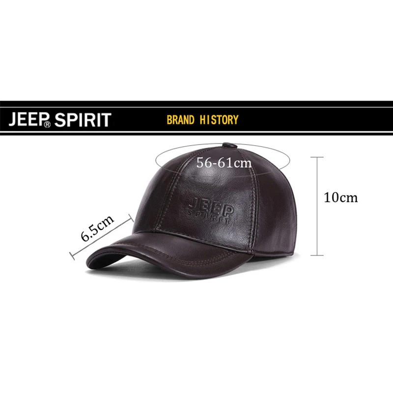 JEEP дух натуральная кожа Кепки Для мужчин шляпа, бейсбольная кепка мужская, из бычьей кожи Кепки папа шляпа на открытом воздухе шапка, защищающая уши casquette