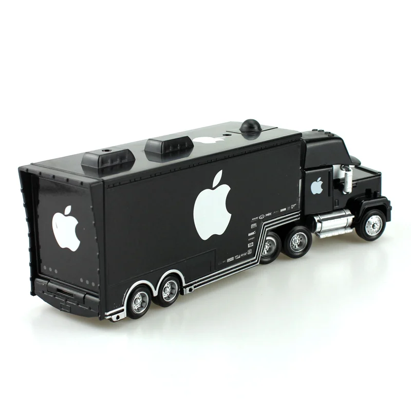 Disney Pixar Cars Black Apple Mack Truck + маленький автомобиль 1:55 металлическая игрушка литой Diecasts