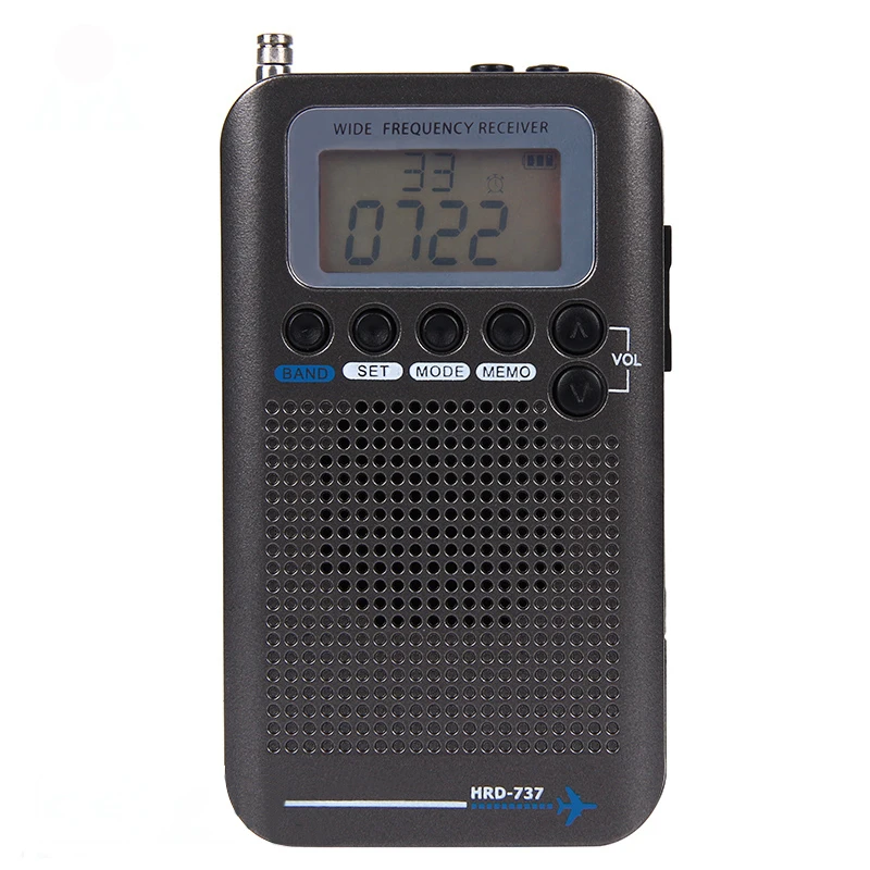 HRD-737 Полнодиапазонный радио цифровой демодулятор FM/AM/SW/CB/Air/VHF World Band стерео портативный радио с ЖК-дисплеем будильник