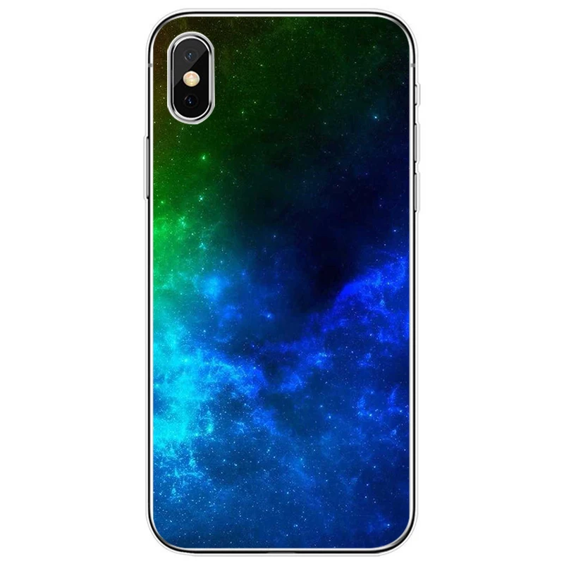 Мягкий силиконовый чехол для телефона с красочным космосом galaxy universe iPhone 6 6plus 7 8plus