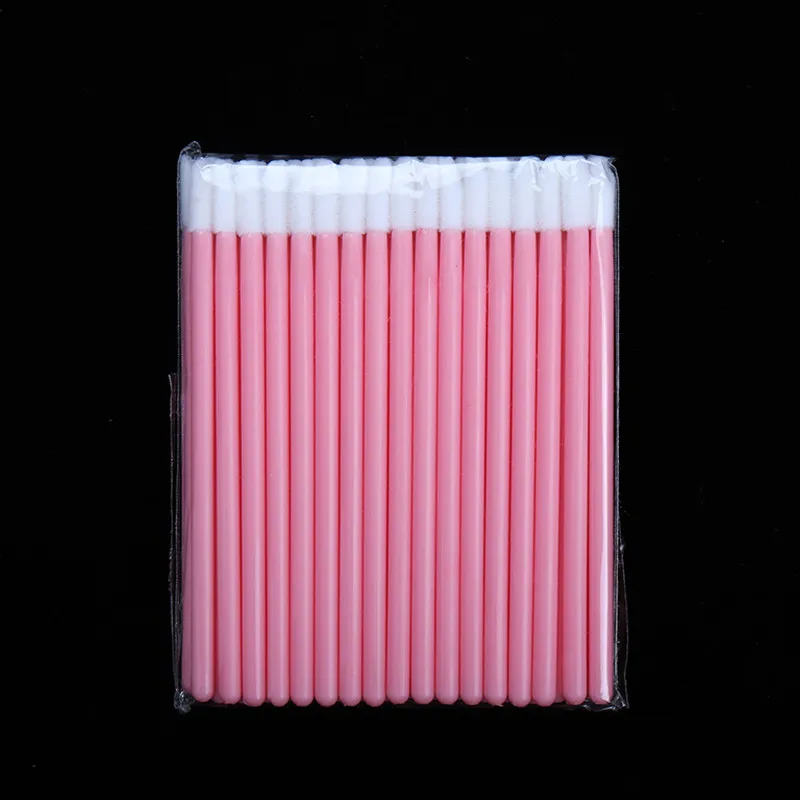 50pcs Pink 1/50 шт./упак. одноразовые кисти для макияжа кисть для губной помады блеск для губ, тушь для ресниц и бровей палочки для очистки ресниц косметические кисти Аппликаторы - Handle Color: 50pcs Pink
