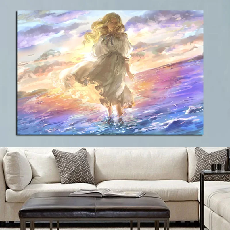 Печать психоделического аниме искусство когда Марни была там картина маслом на