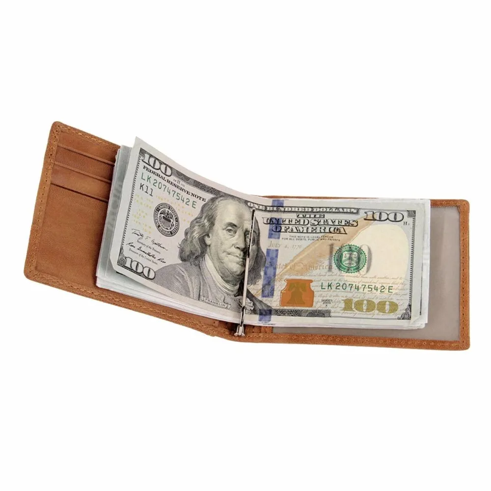 Rfid блокирующий кошелек для кредитных карт держатель денег с металлическим зажимом дизайнерский защитный