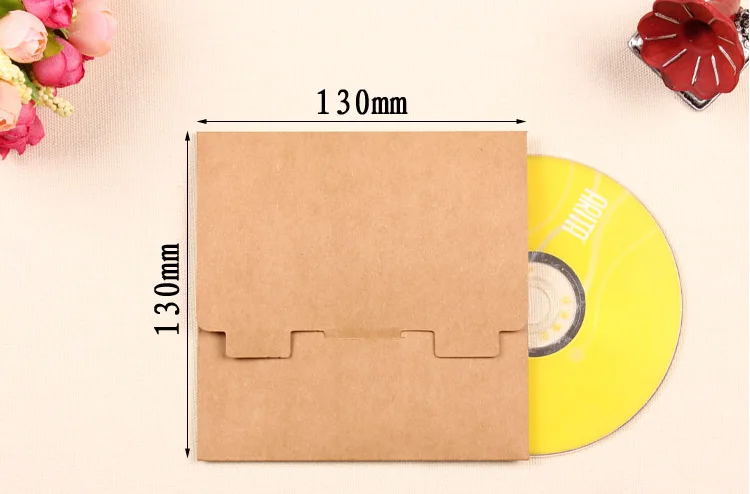 50 шт. Новые винтажные конверты для CD из крафт-бумаги, сумка для хранения DVD, обложки для хранения CD.