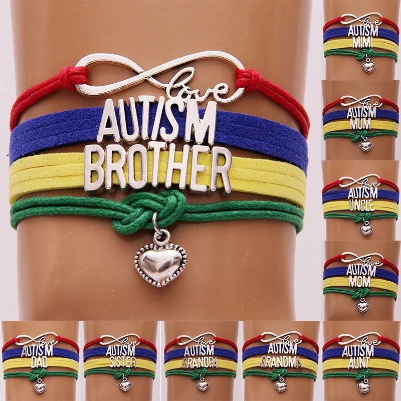 Браслет на запястье Infinity Love Autism для мам/Нана/бабушек/Мими/тетка/сестра/Папа и т. д.