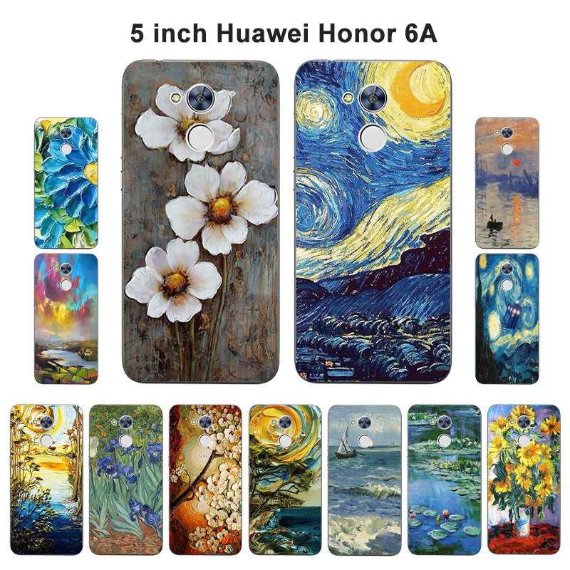 Модный мягкий чехол из ТПУ для Huawei Honor 6A силиконовый с масляной росписью |