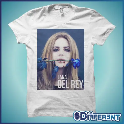 CAMISETA LANA LA REY ROSA AZUL BLOOD HAPPINESS ES HAN MY NUEVO|Мужские футболки| |