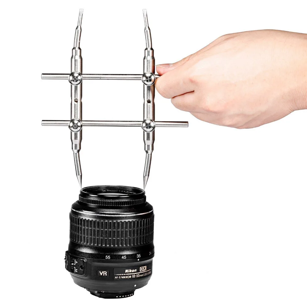 

Neewer профессиональные изогнутые держатели DSLR Камера объектив гаечный ключ, дюймовый стандарт восстановление, открытие инструмент Нержавею...