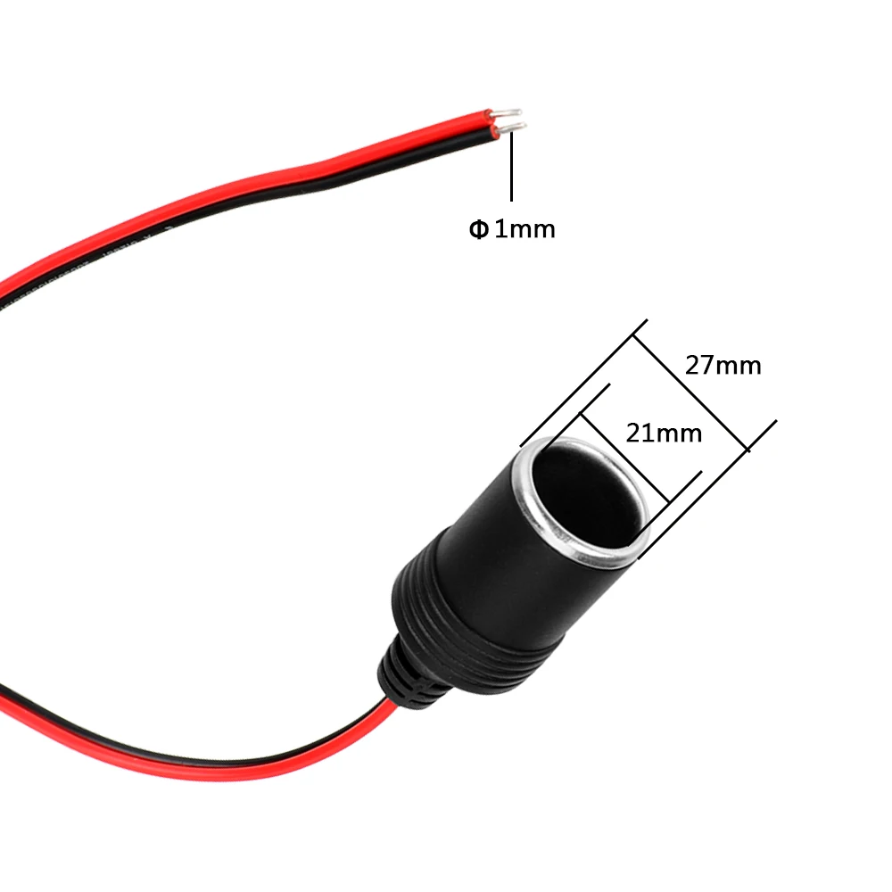Auto Interior Accessories Charger Cable Socket Plug Connector Adapter 12~24V 15A 200W Car Cigarette Lighter Plug Receptacle