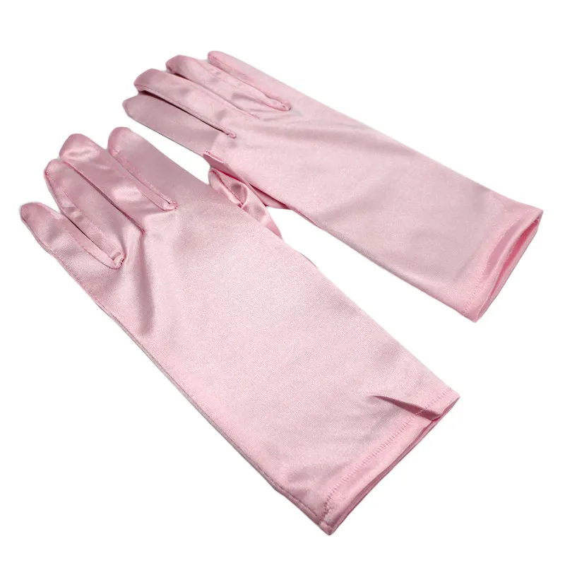Короткие перчатки с пальцами модные женские атласные вечерние для одежды