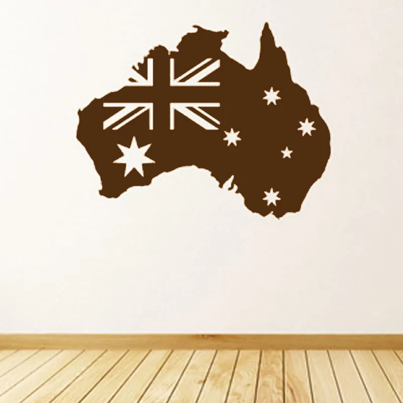 

Арт Декор ПВХ, съемный, водонепроницаемый самоклеющиеся Австралийский Флаг Карта стены Стикеры домашний декор Гостиная Спальня плакат M457