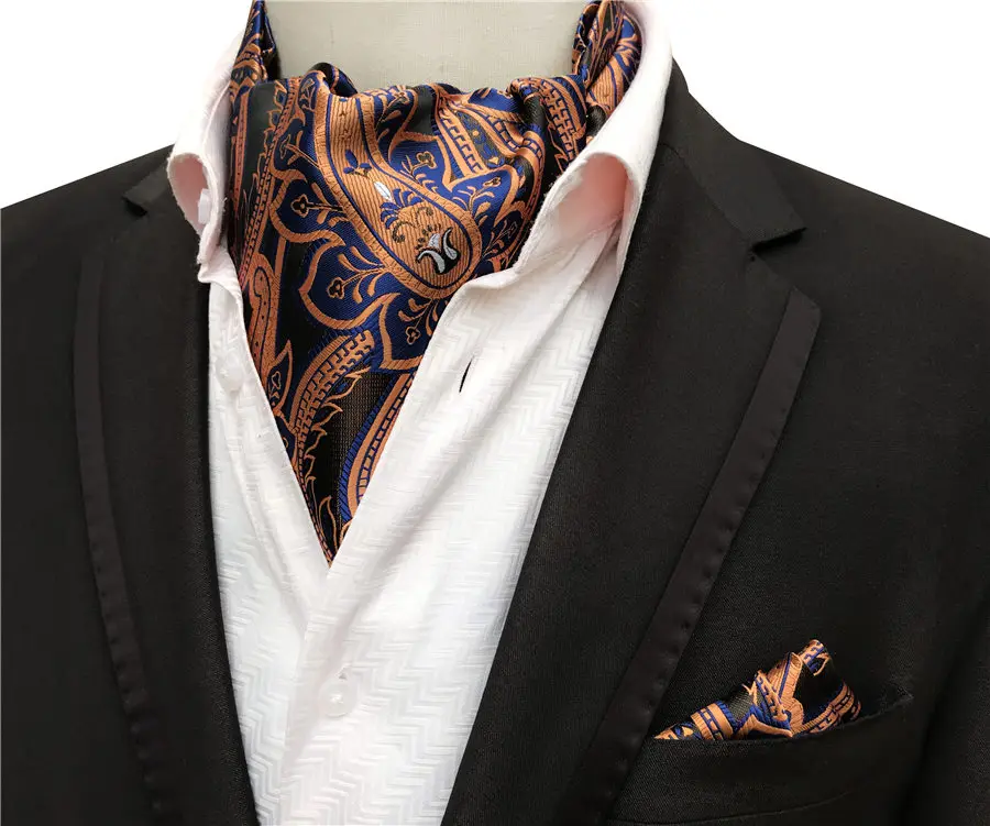 2 шт./компл. модный мужской набор галстуков вышитый шарф с цветочными узорами