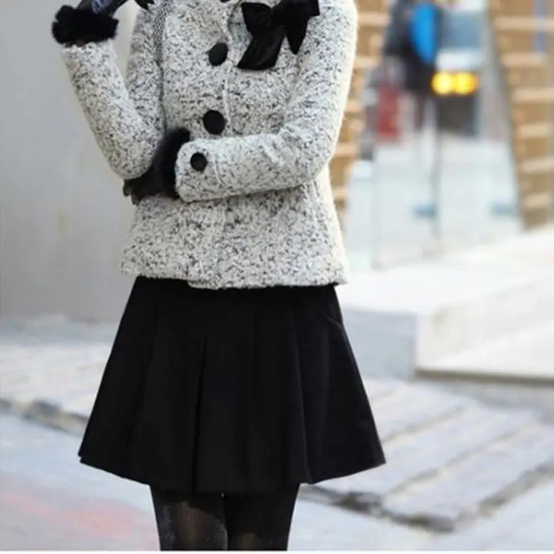 Шерстяная мини-юбка сезон зима-осень юбки для женщин коллекция 2016 года женская