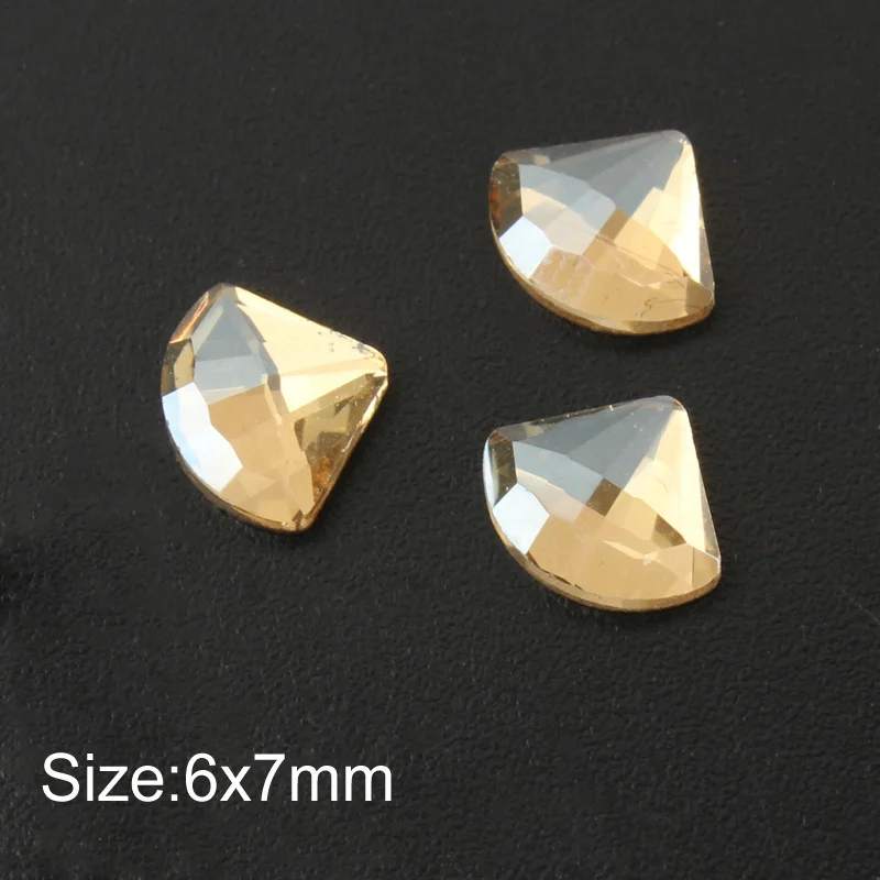 Sector 6x7mm Новая волна, стразы в форме шампанского, 30 стилей, цветные камни с плоской задней поверхностью, 30 шт/100 шт, для 3D украшения ногтей - Цвет: Sector 6x7mm