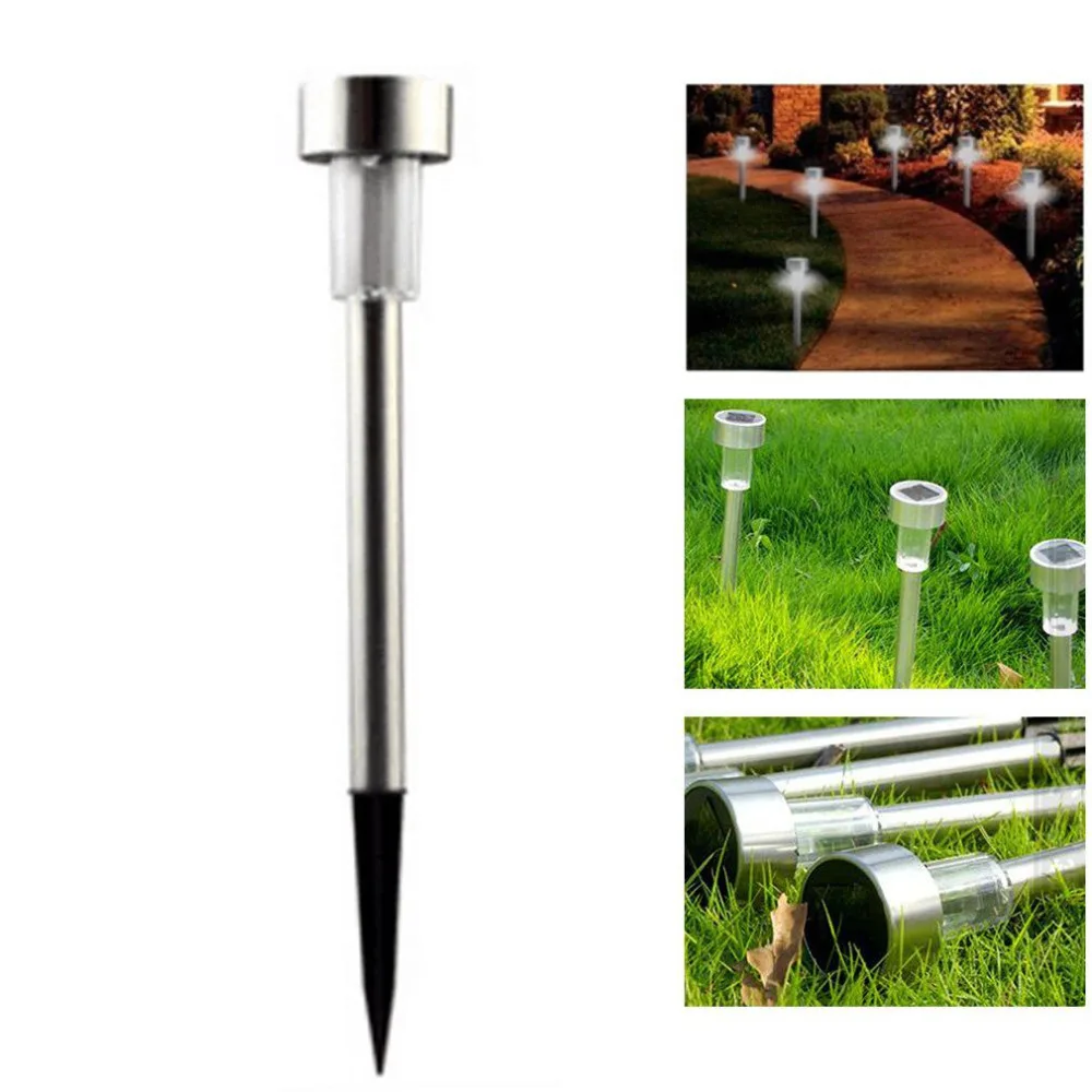 1pcs NEW Stainless Steel Outdoor LED solar light Lights w/ Built-In Stakes &amp Auto On/Off Hot Search | Solar Lamps