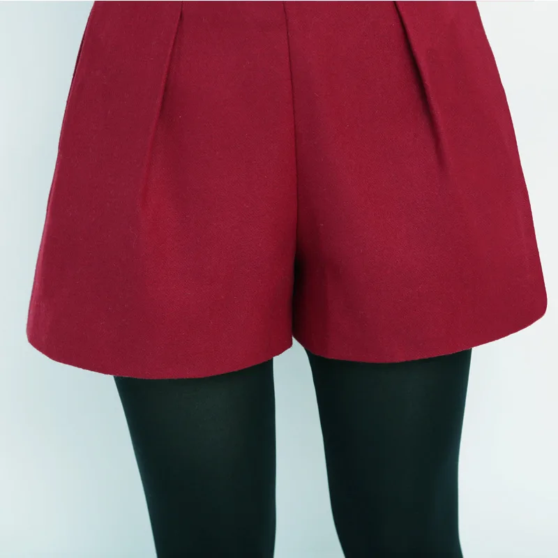 Большие размеры шерстяные шорты женские 2019 Осень Зима Короткие повседневные