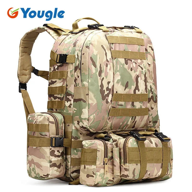 YOUGLE 50L портативный тактический военный рюкзак, рюкзак для кемпинга, походная сумка - Цвет: CP