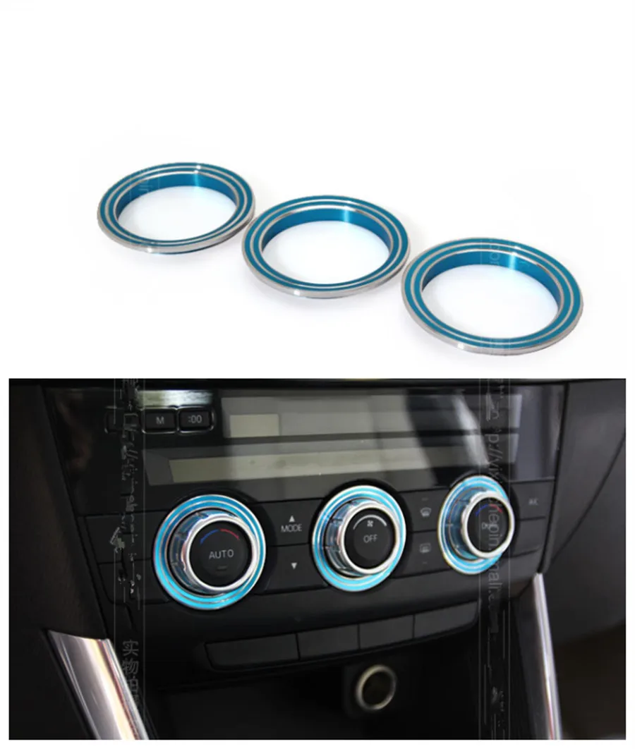 3 шт./компл. синий сплава Кондиционер Управление ручка круг отделка Стикеры для